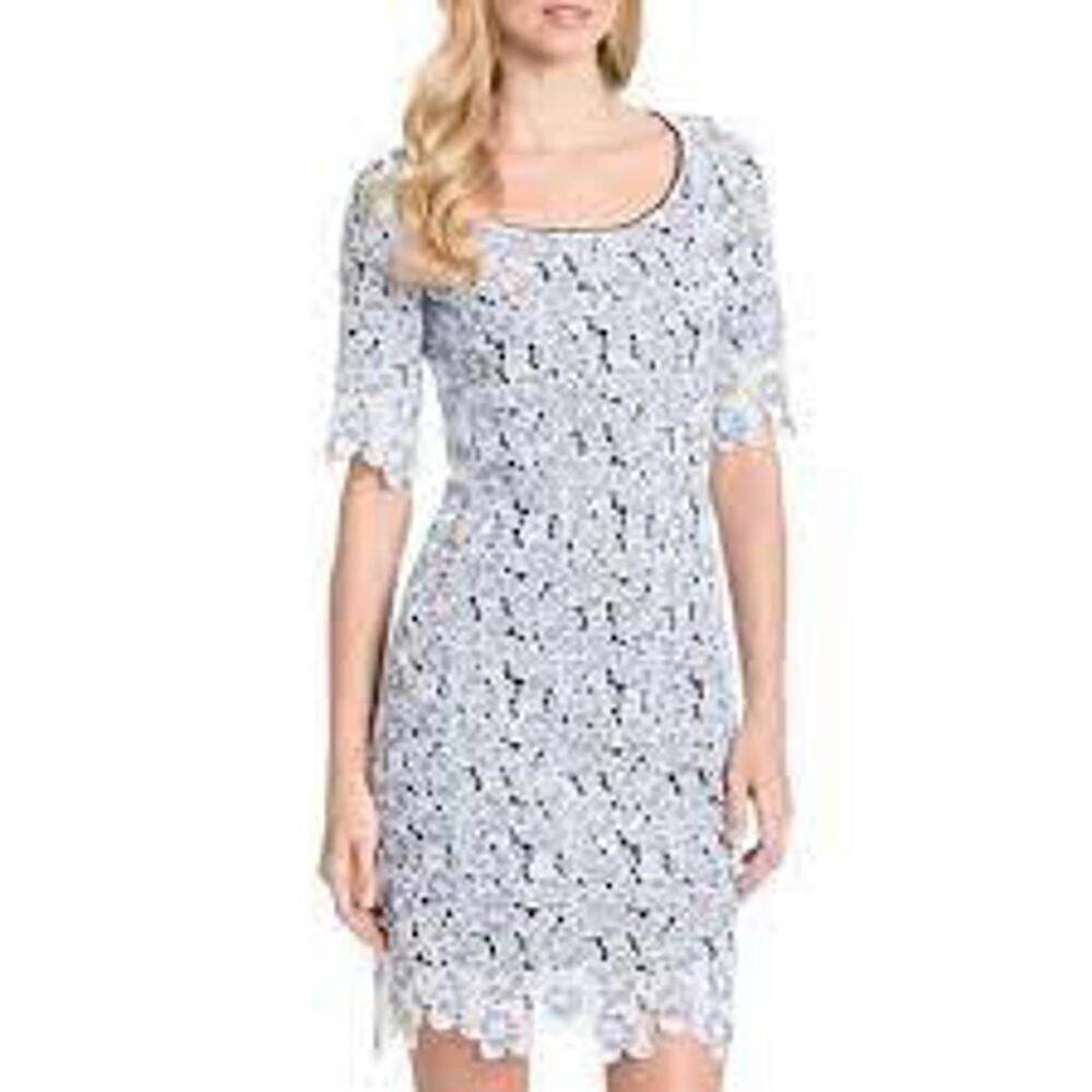 Badgley Mishka Stretch Lace Silver Grey Bodycon Dress Scoop Neck Fairy Glam